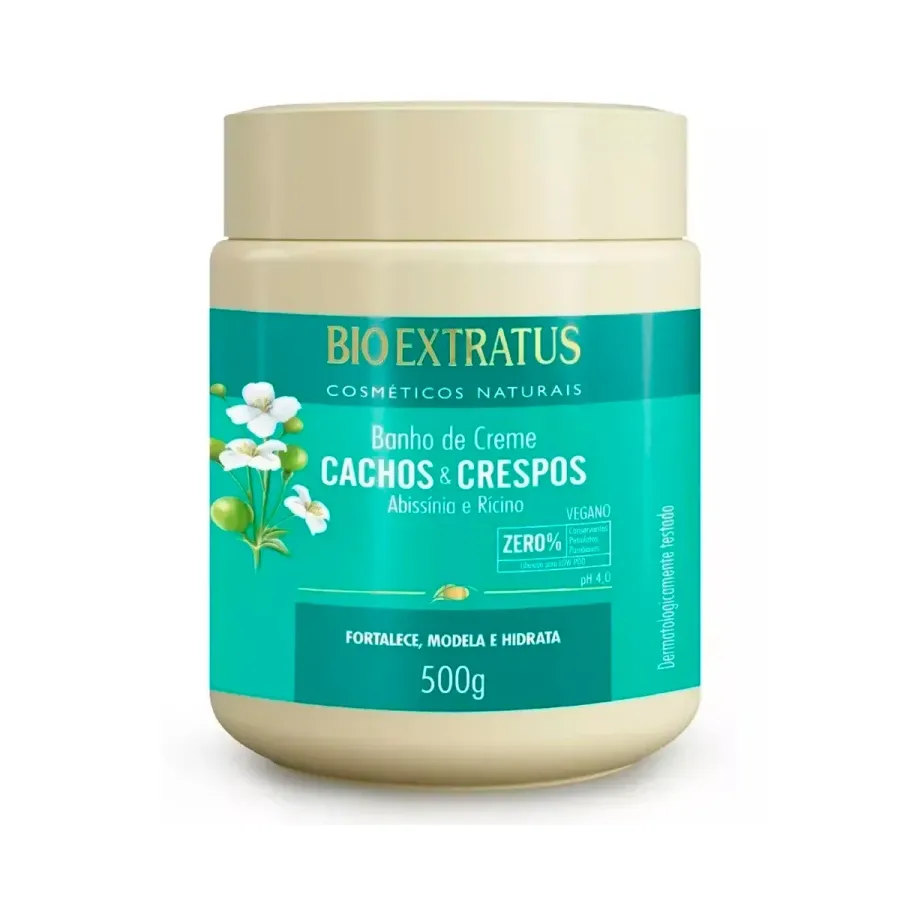 BANHO DE CREME BIO EXTRATUS 500G CACHOS E CRESPOS