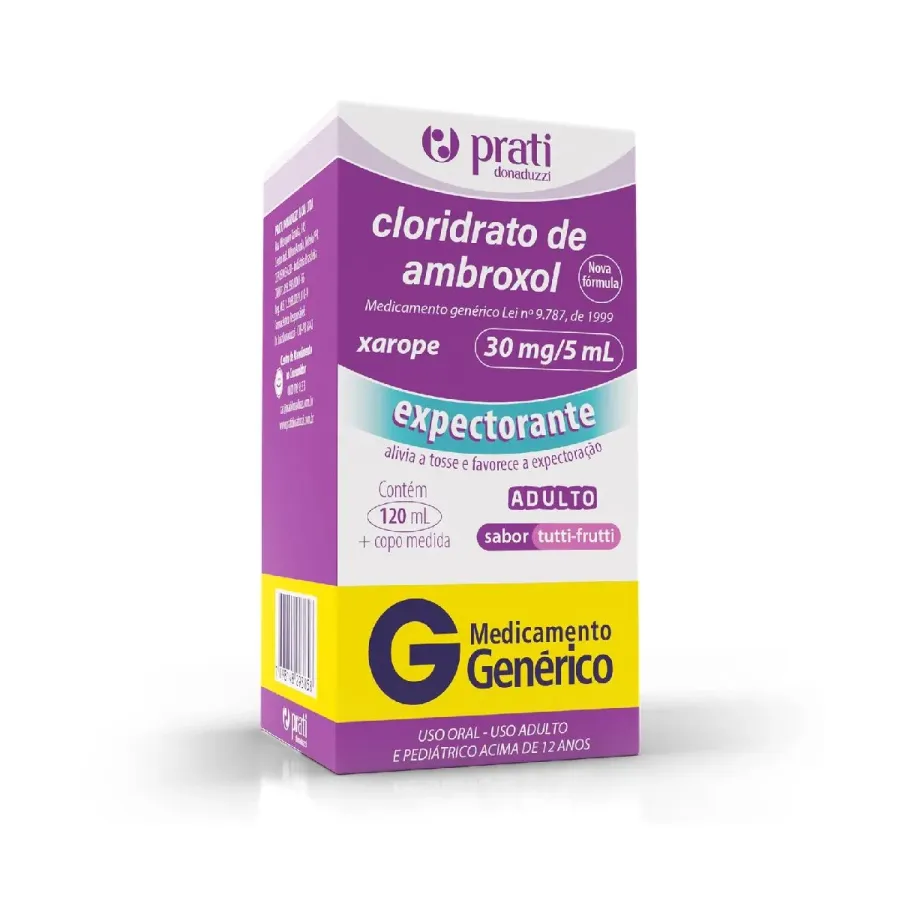 Expectorante Cloridrato de Ambroxol 30mg/5ml Tutti Frutti Prati-Donaduzzi 120ml Xarope + Copo de Medida
