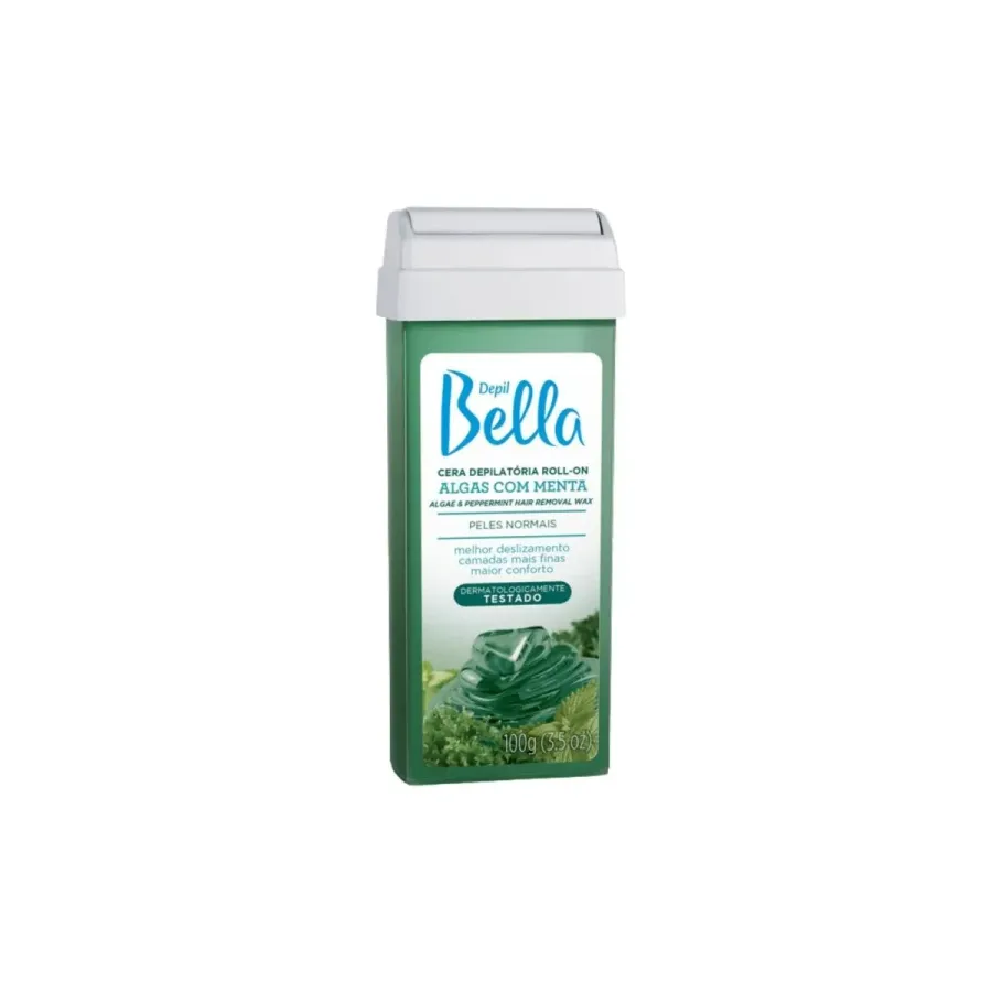 Cera Depilatória Depil Bella Roll-On Algas com Menta 100g