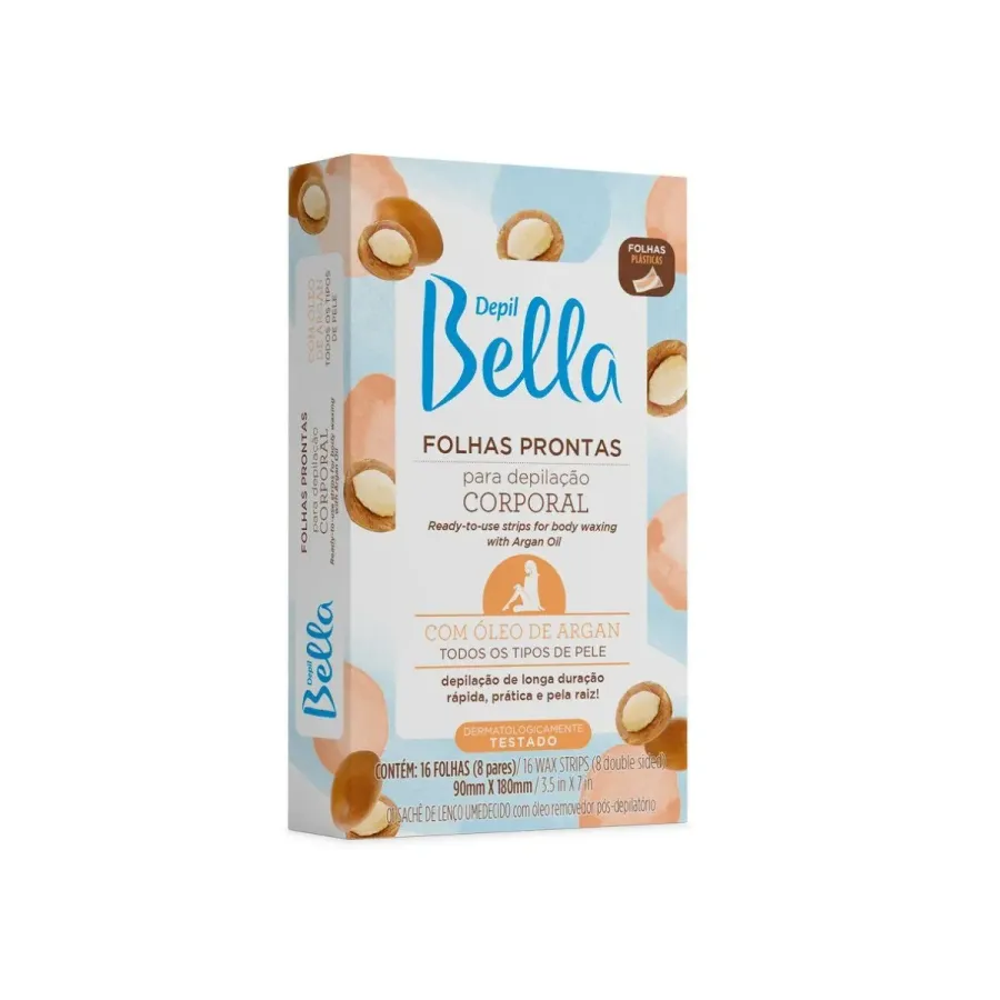 Depil Bella Folhas Depilação Corporal Oleo de Argan 16 Unidades