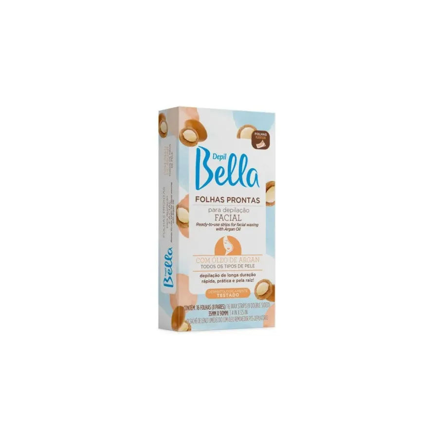 Depil Bella Folhas Depilação Facial Oleo de Argan 16 Unidades