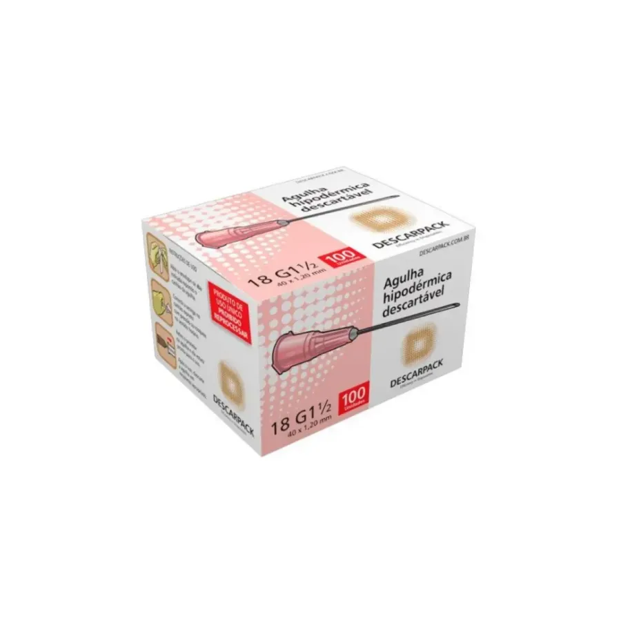 Agulha Hipodermica Descartavel 40x1,20mm Unidades