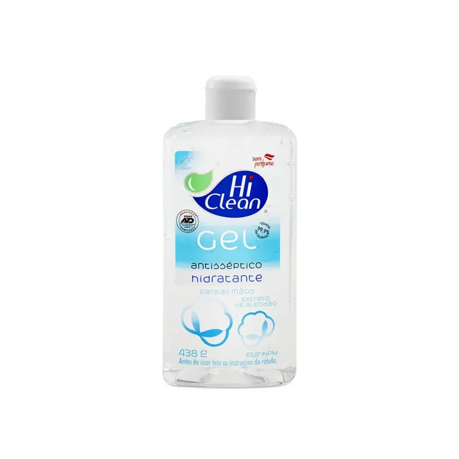 Álcool em Gel 70% Hi Clean Extrato de Algodão 438ml