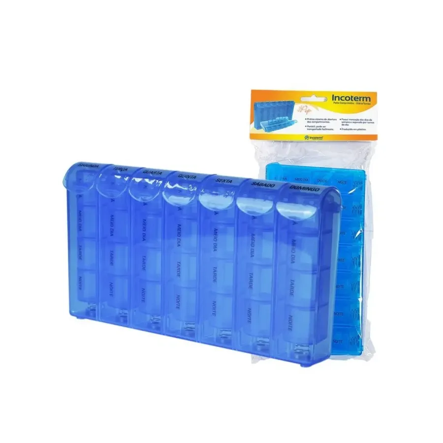 Porta Comprimidos Incoterm Mod. Turno Azul