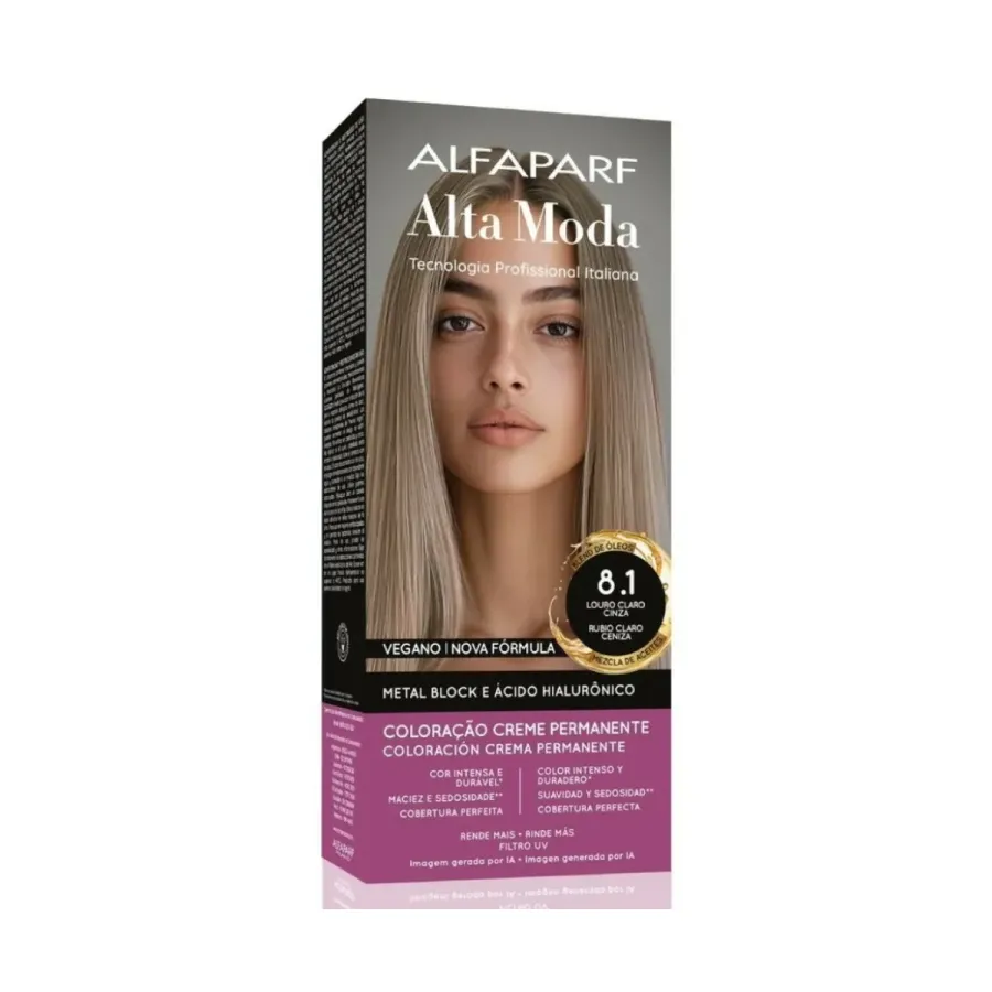 Tintura Alta Moda 8.1 - Louro Claro Cinza 150g