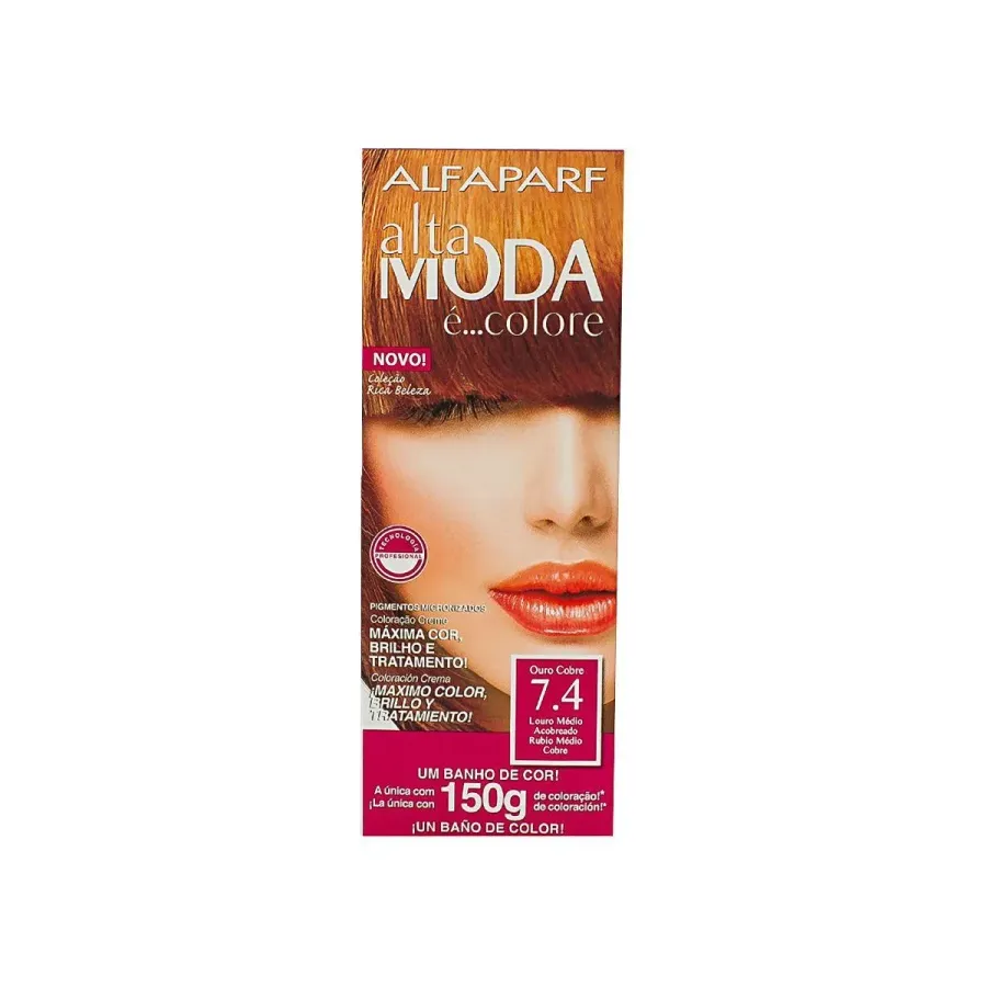 Tintura Alta Moda 7.4 Ouro Cobre 150g