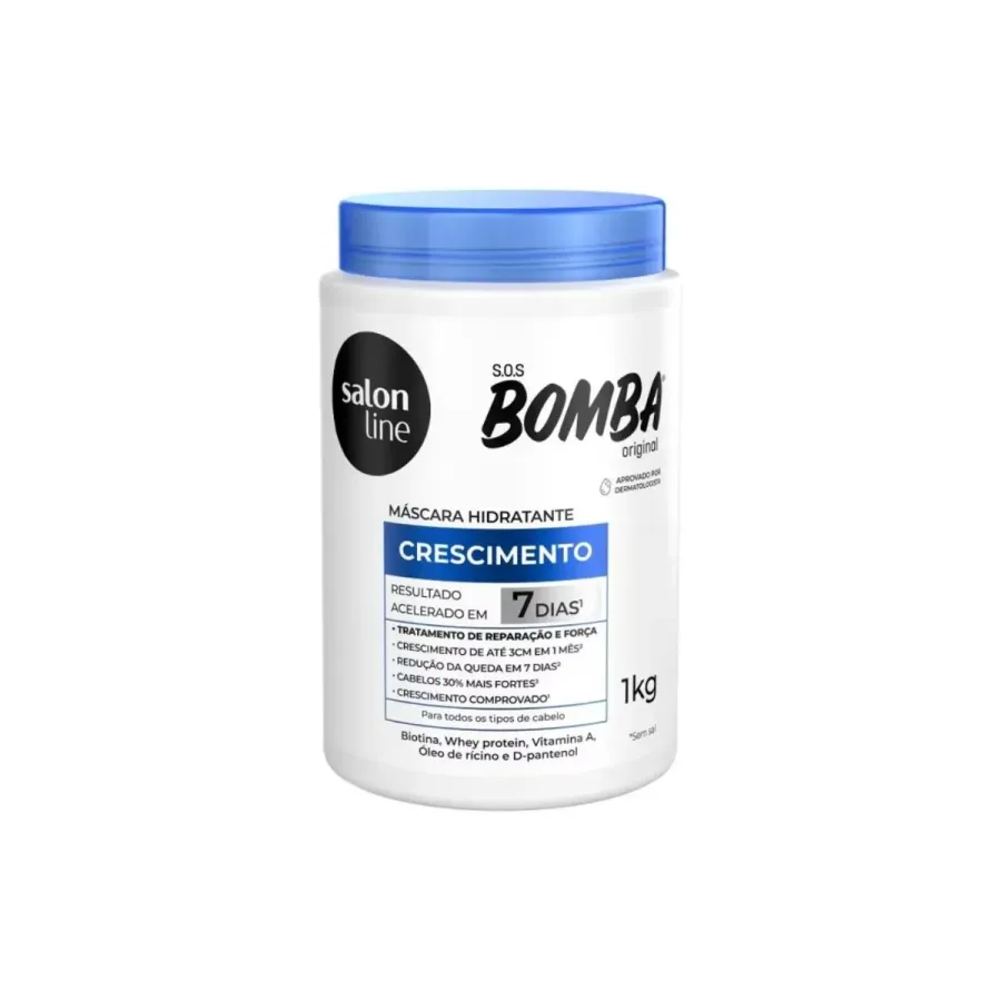 Máscara Salon Line Sos Bomba Original Crescimento Capilar1kg