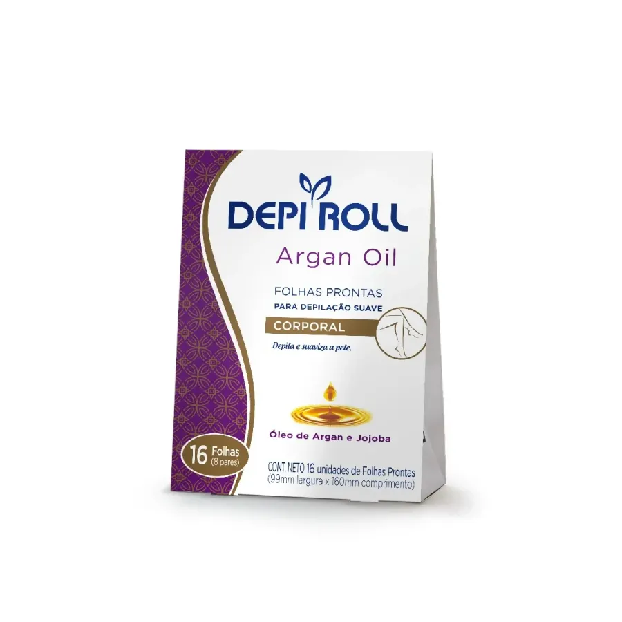 Folha Depilatória Corporal Depi Roll Argan Oil 16 Unidades