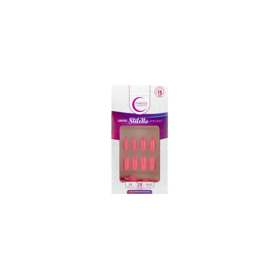 Unhas Fhaces Stiletto Colors Salmao