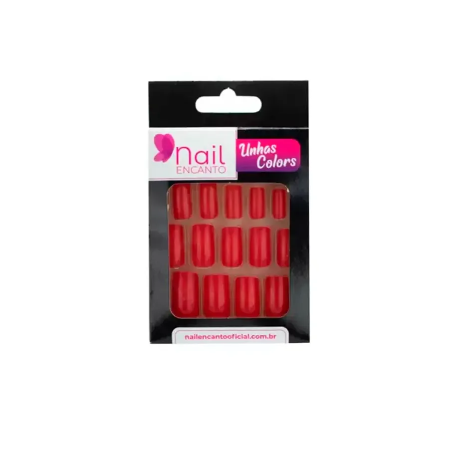 UNHAS NAIL ENCANTO 24UN COLORS LONGA VERMELHO