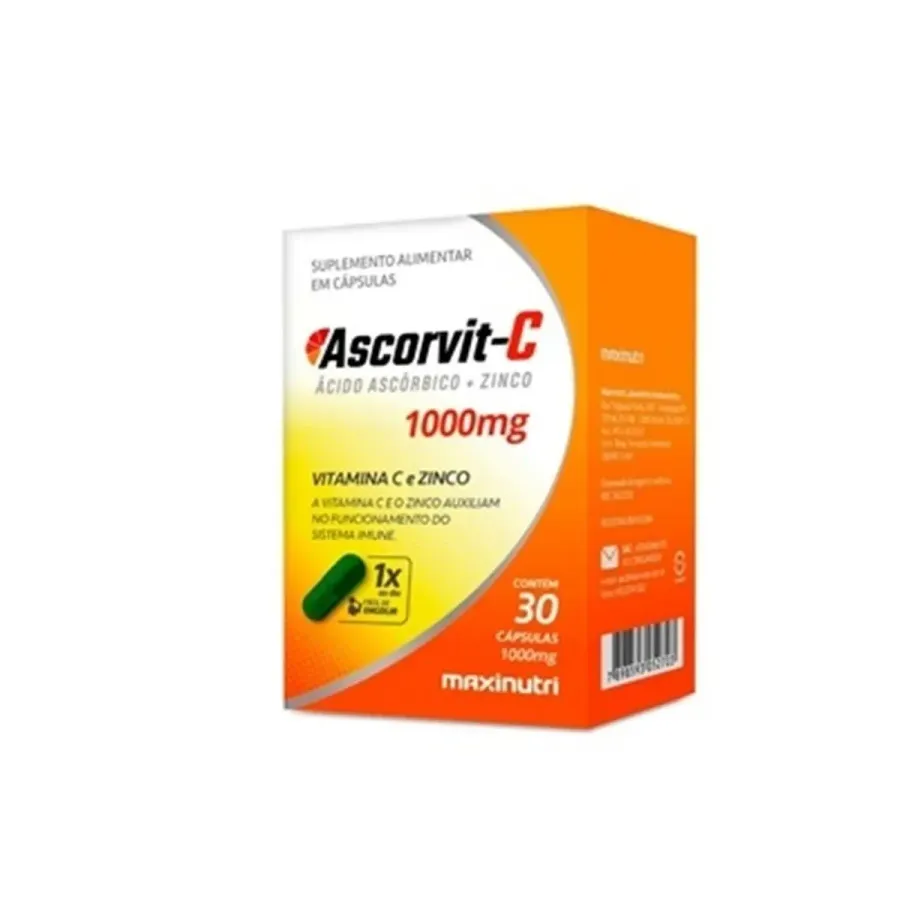 ASCORVIT VITAMINA C+ZINCO 30CPS MAXNUTRI