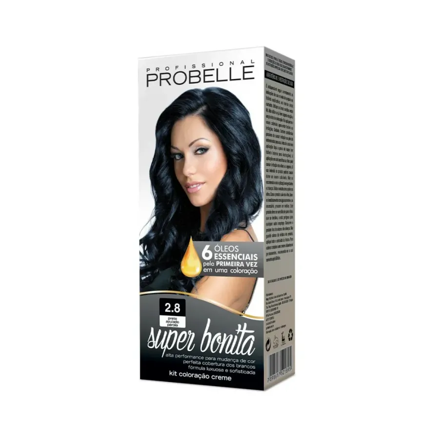 Tintura Probelle Super Bonita 2.8 - Preto Azulado Pérola