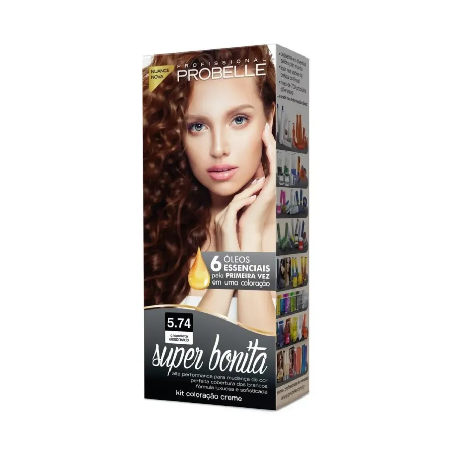Coloração Probelle Super Bonita 5.74 Chocolate Acobreado 50 g