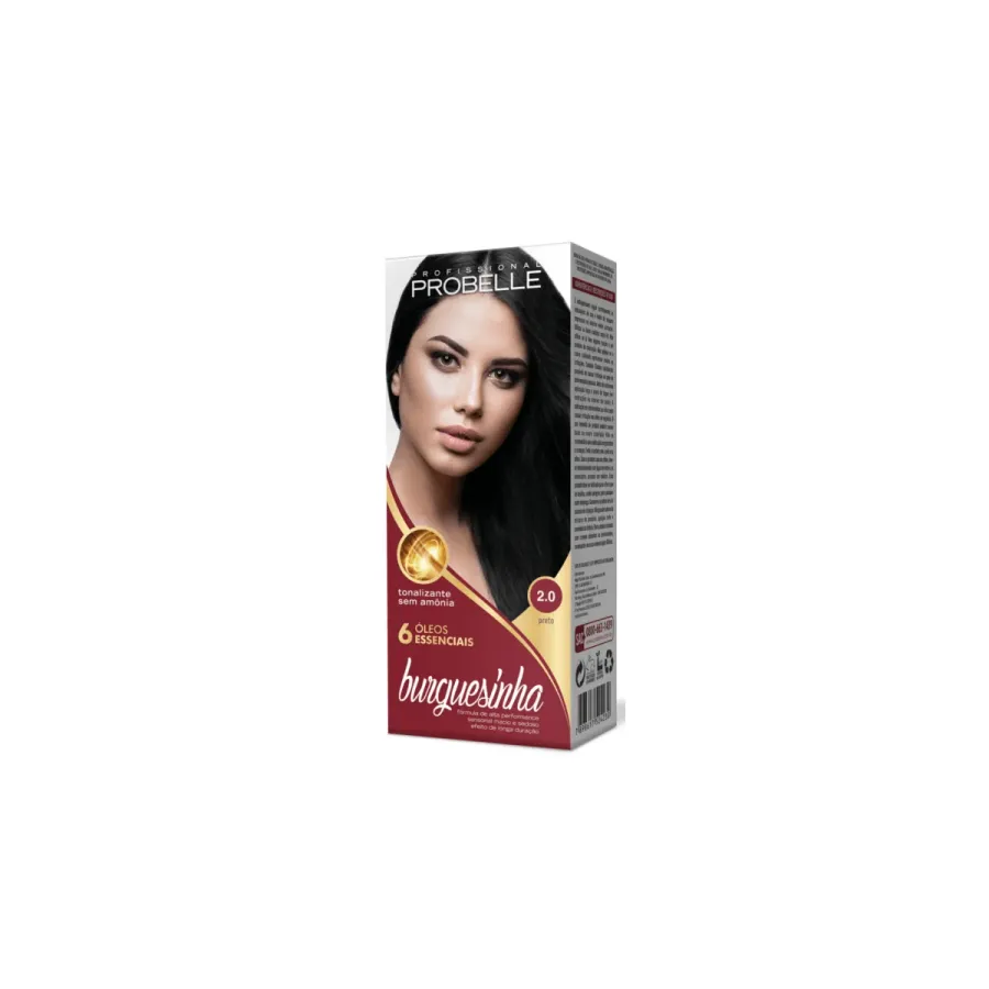 Tonalizante Burguesinha Cor: 2.0 Preto Probelle 50ml