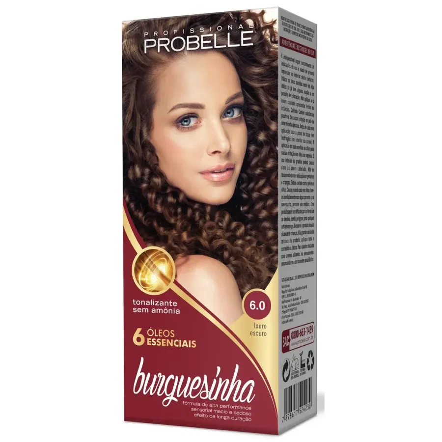 Tonalizante Burguesinha Cor: 6.0 Louro Escuro Probelle 50ml