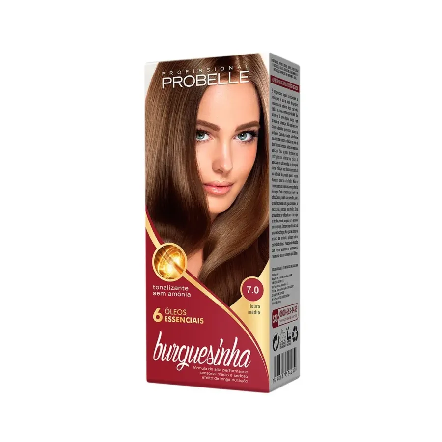 Tonalizante Burguesinha Cor:7.0 Louro Médio Probelle 50ml