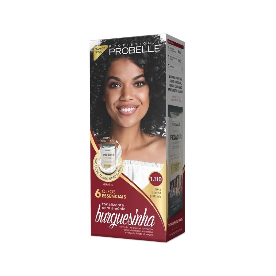 Tonalizante Probelle Burguesinha 1.110 Preto Intenso Profundo 50 ml