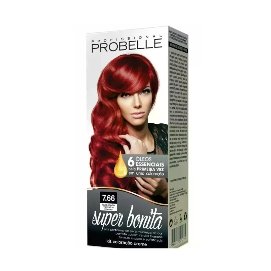 Tonalizante Probelle Burguesinha 7.66 Louro Médio Vermelho Intenso 50 ml