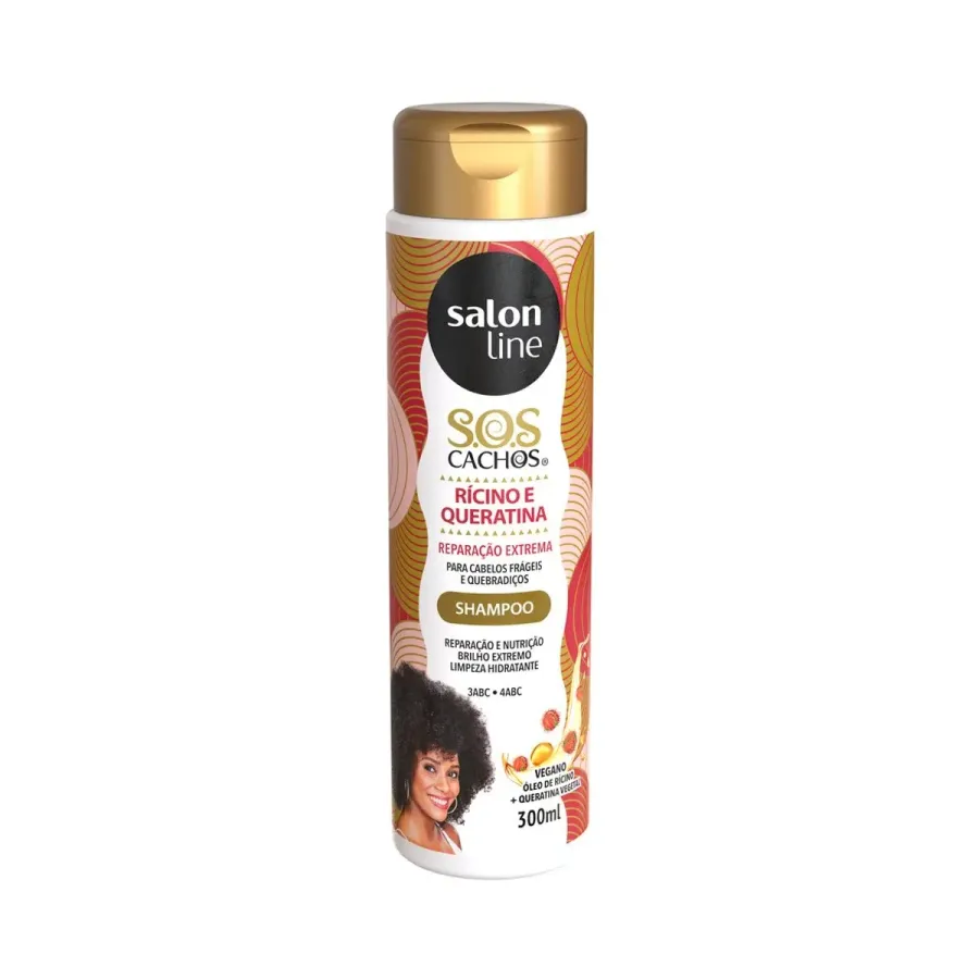 Shampoo Salon Line Sos Cachos Rícino e Queratina 300ml