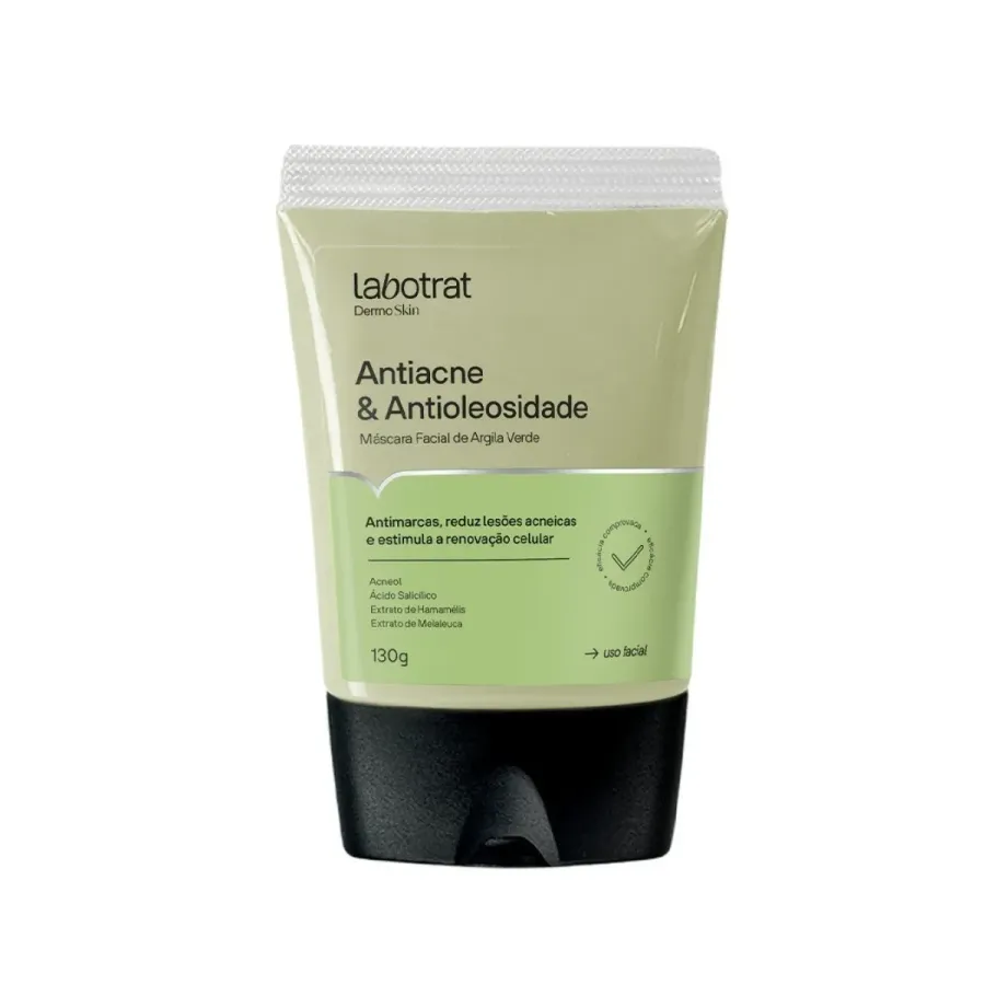 Máscara Facial de Argila Verde Labotrat Antiacne & Antioleosidade 130g