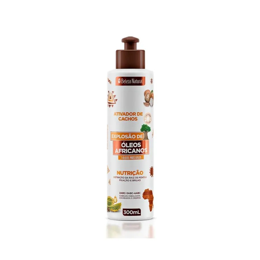 ATIVADOR DE CACHOS BELEZA NATURAL 300ML OLEOS AFRICANOS