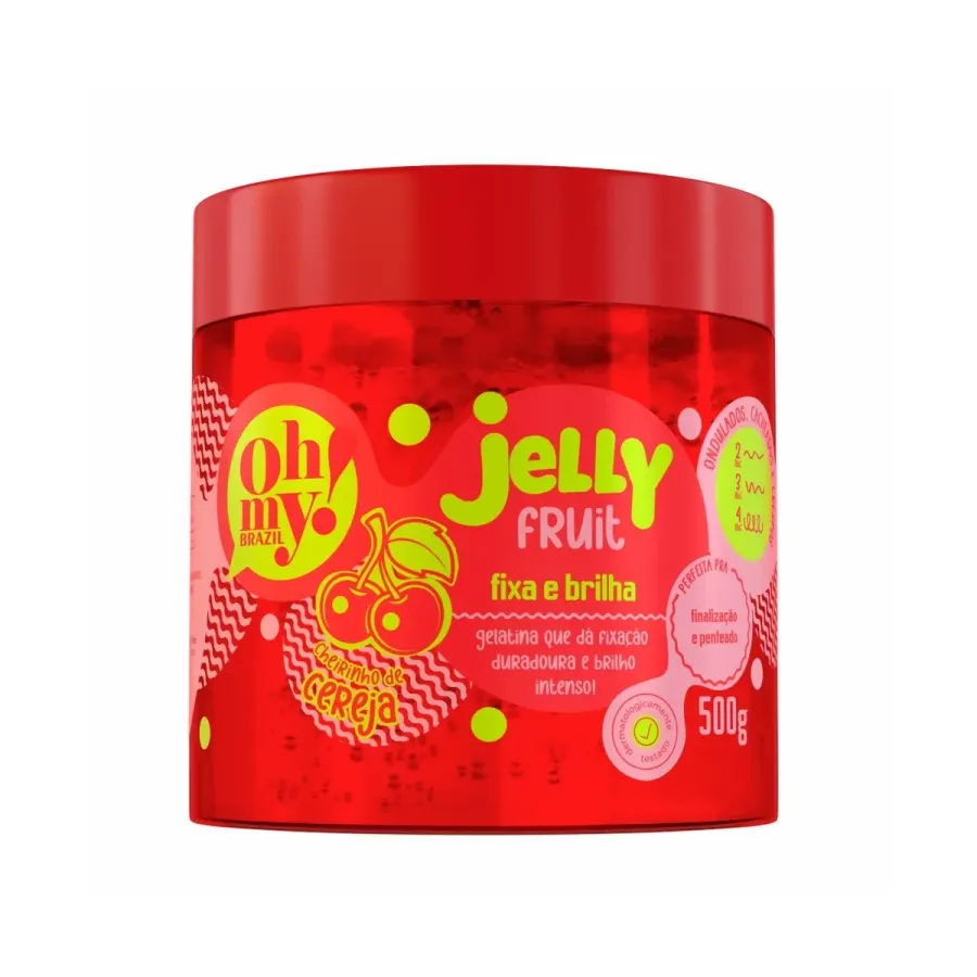 Gelatina Capilar Oh My Brazil Jelly Fruit Cheirinho de Cereja 500g