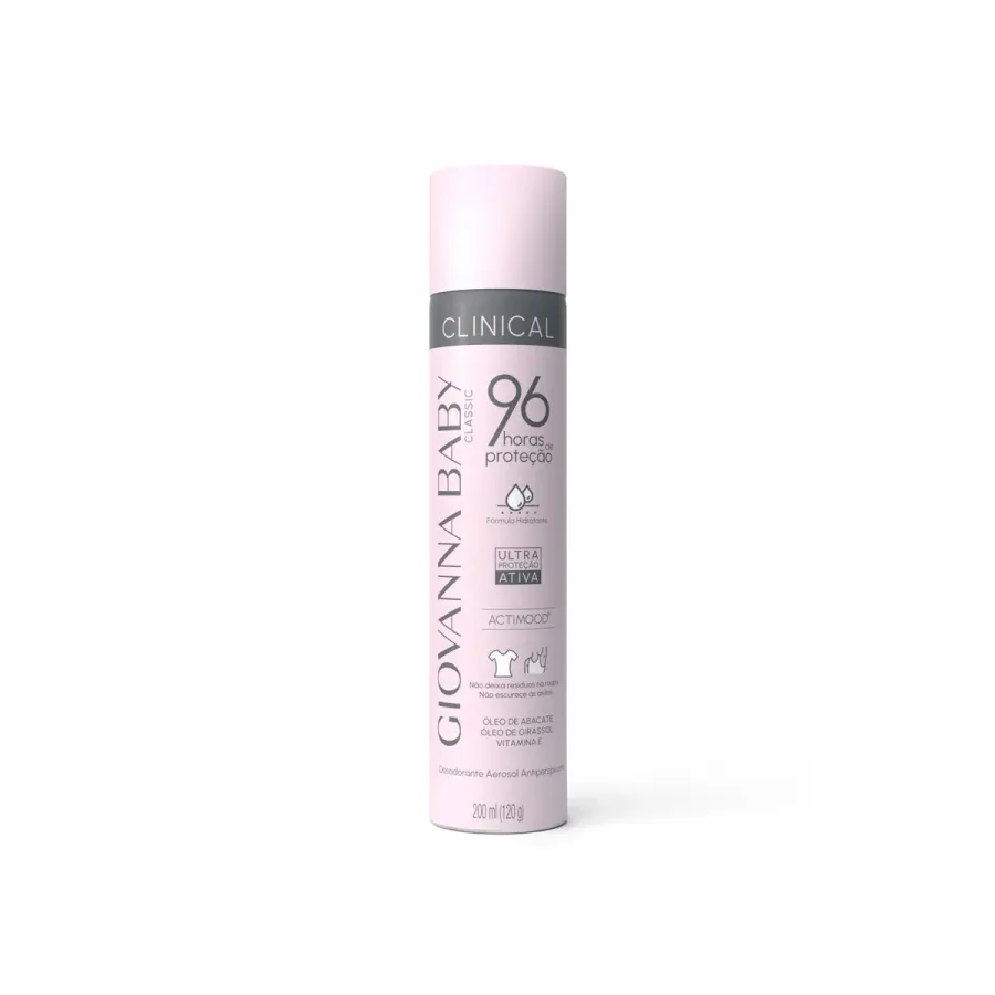 Desodorante Giovanna Baby Clinical Rosa Classic 96hrs 200ml Aerossol