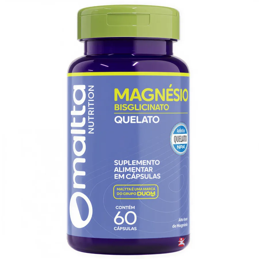 Magnésio Bisglicinato Quelato Autêntico Quelato Npa® 60 Cápsulas - Maltta Nutrition