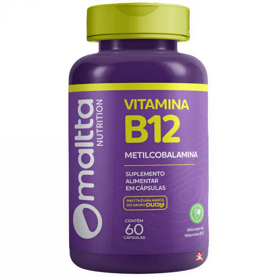 Vitamina B12 Metilcobalamina Concentrada 1 Ao Dia 60 Cápsulas Vegetarianas - Maltta Nutrition
