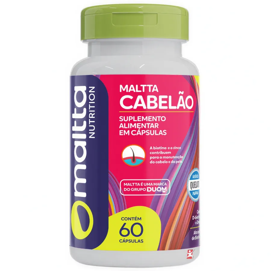 Maltta Cabelão - Cabelo + Pele + Unhas Saudáveis Fórmula Concentrada 1 Ao Dia 60 Cápsulas - Maltta Nutrition