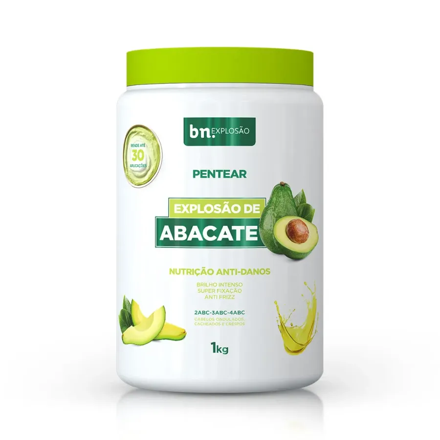 Creme de Pentear Explosão de Abacate Beleza Natural 1kg