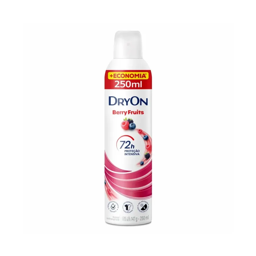 Desodorante Aerossol Dryon Berry Fruits 72h Proteção Intensiva 250ml