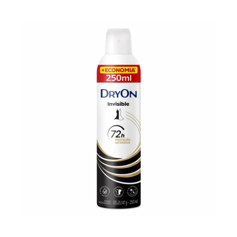 Desodorante Aerossol Dryon Invisible Proteção Intensiva 72h 250ml