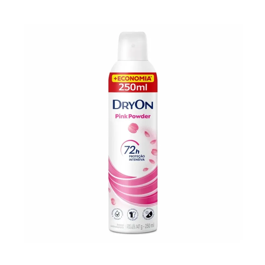 Desodorante Aerossol Pink Powder Dryon 72h Proteção Intensiva 250ml