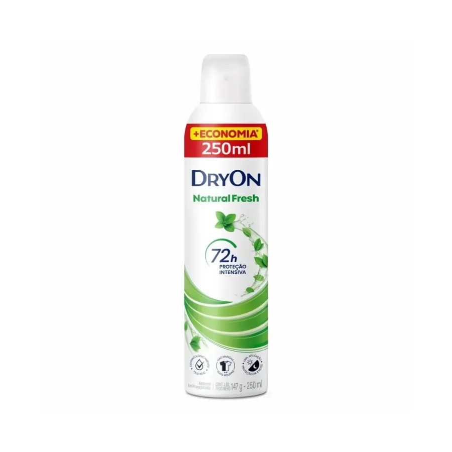 Desodorante Aerossol Dryon Natural Fresh 72h Proteção Intensiva 250ml