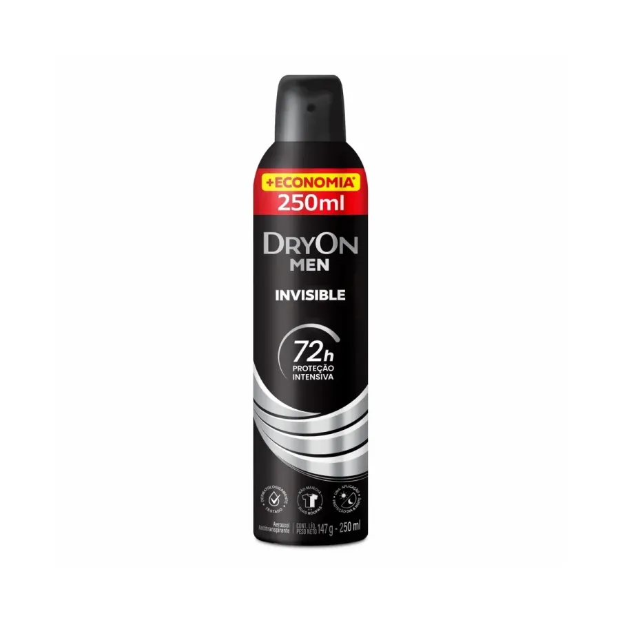 Desodorante Aerossol Dryon Men Invisible 72h Proteção Intensiva 250ml