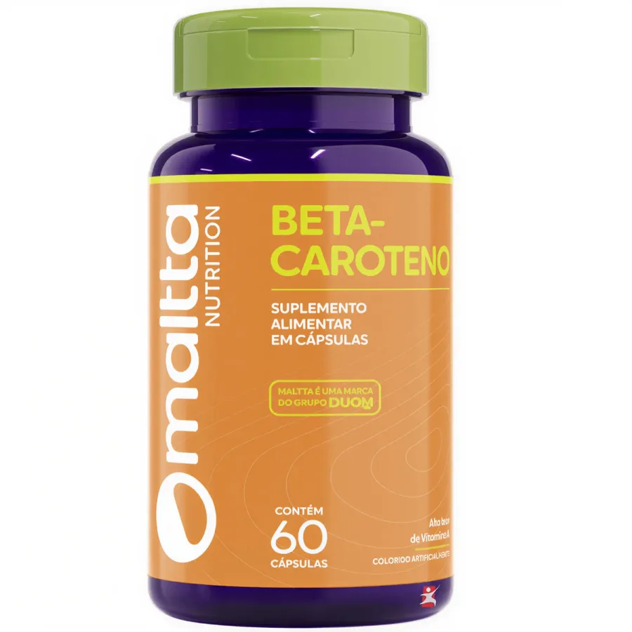 Betacaroteno Alto Teor de Vitamina a 1 Ao Dia 60 Cápsulas Softgel - Maltta Nutrition