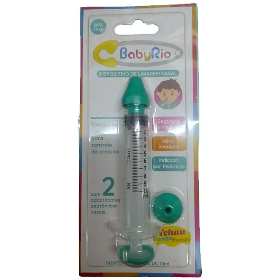 Dispositivo de Lavagem Nasal BabyRio 10 mL com 2 Adaptadores — 1 Unidade