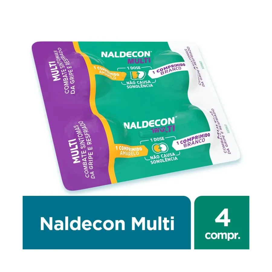 Naldecon Multi Paracetamol 800mg + Cloridrato Fenilefrina 20mg 4 Comprimidos