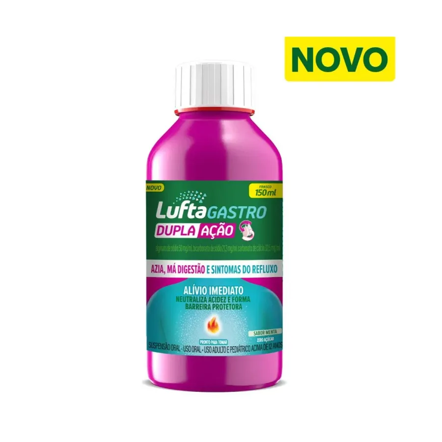 Antiácido Luftagastro Dupla Ação Menta 50mg/ml 150ml Líquido