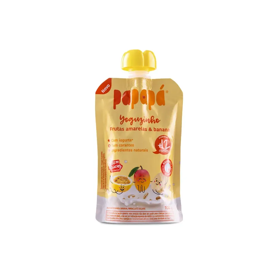 Yoguzinho Papapá Sabor Iogurte, Frutas Amarelas & Banana 100g