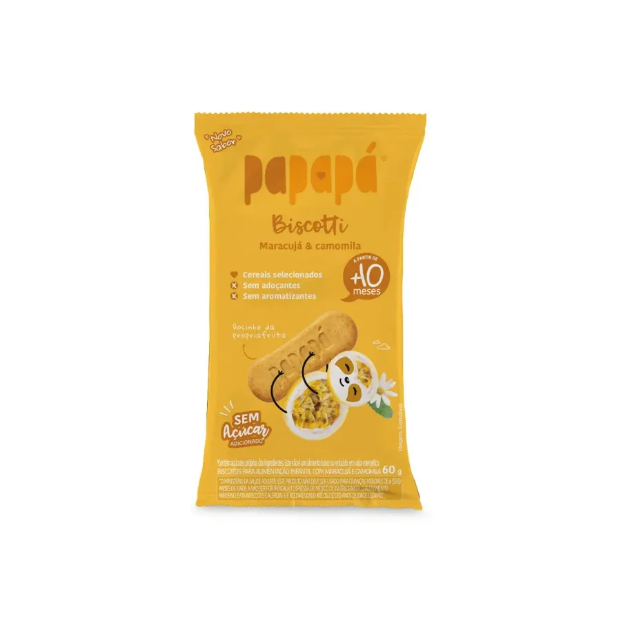 Biscoito Papapá Biscotti Maracujá & Camomila 60g