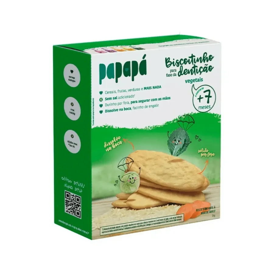 Biscoito Papapá para Fase da Dentição Vegetais Sem Glúten 36g
