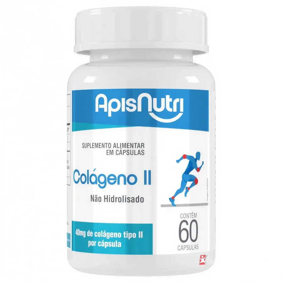 Colageno Tipo 2 Nao Hidrolisado 40mg 1 Ao Dia 60 Cápsulas - Apisnutri