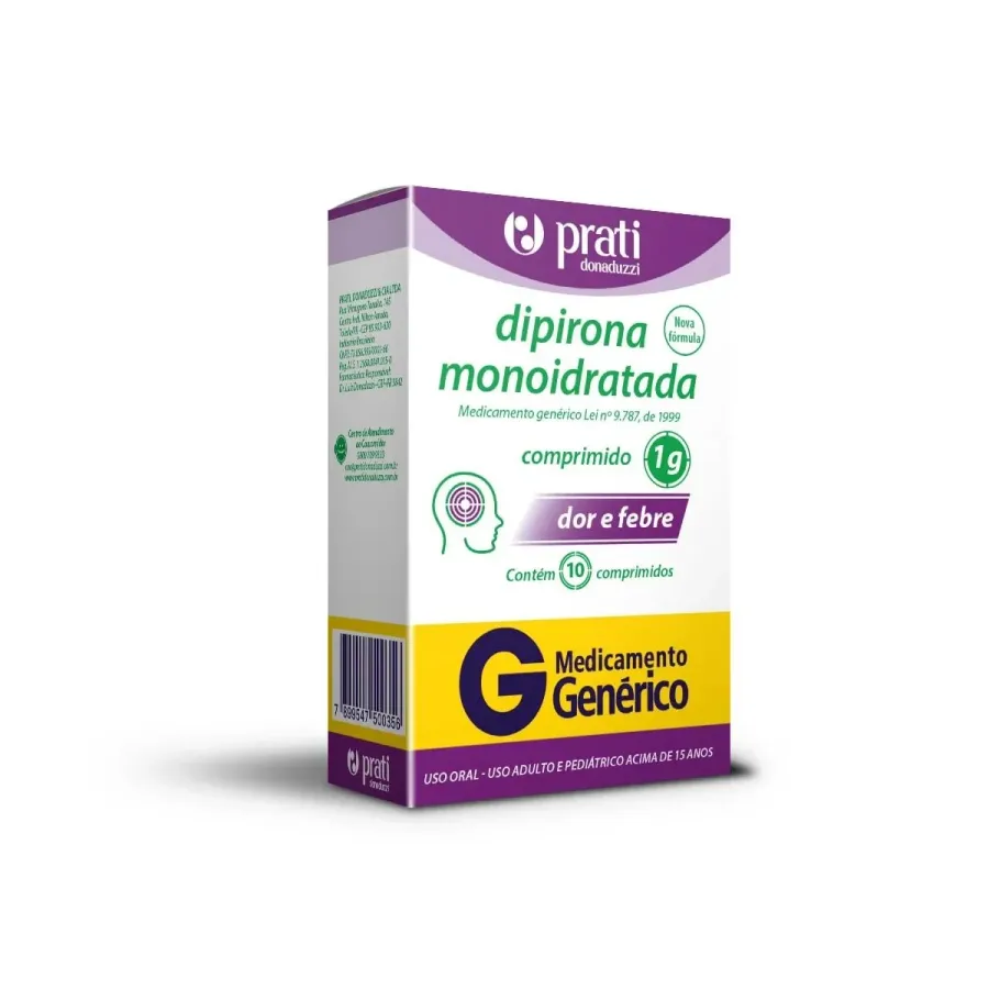Dipirona 1g Genérico Prati-Dunaduzzi 10 Comprimidos