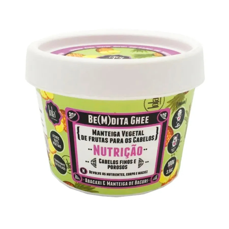 Máscara de Tratamento Lola Cosmetics Be(m)dita Ghee Nutrição Abacaxi e Manteiga de Bacuri 100g