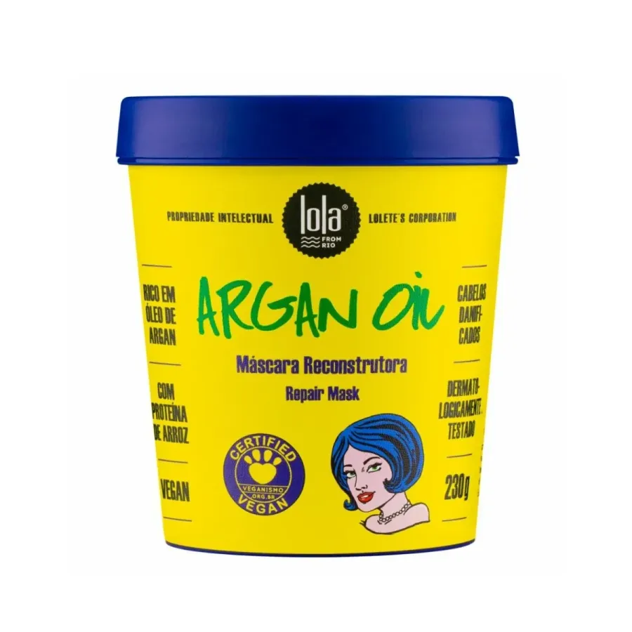 Máscara Reconstrutora Lola Cosmetics Argan Oil 230g
