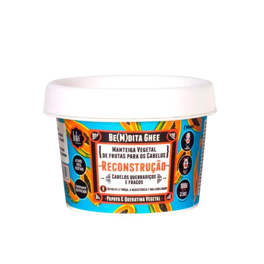 Máscara Capilar Reconstrução Lola Cosmetics Be(m)dita Ghee Papaya e Queratina Vegetal 100g