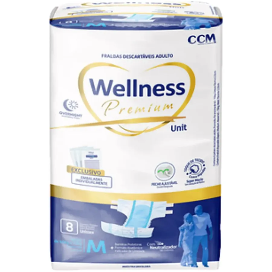 Fralda Geriátrica Wellness Premium M 8 Unidades