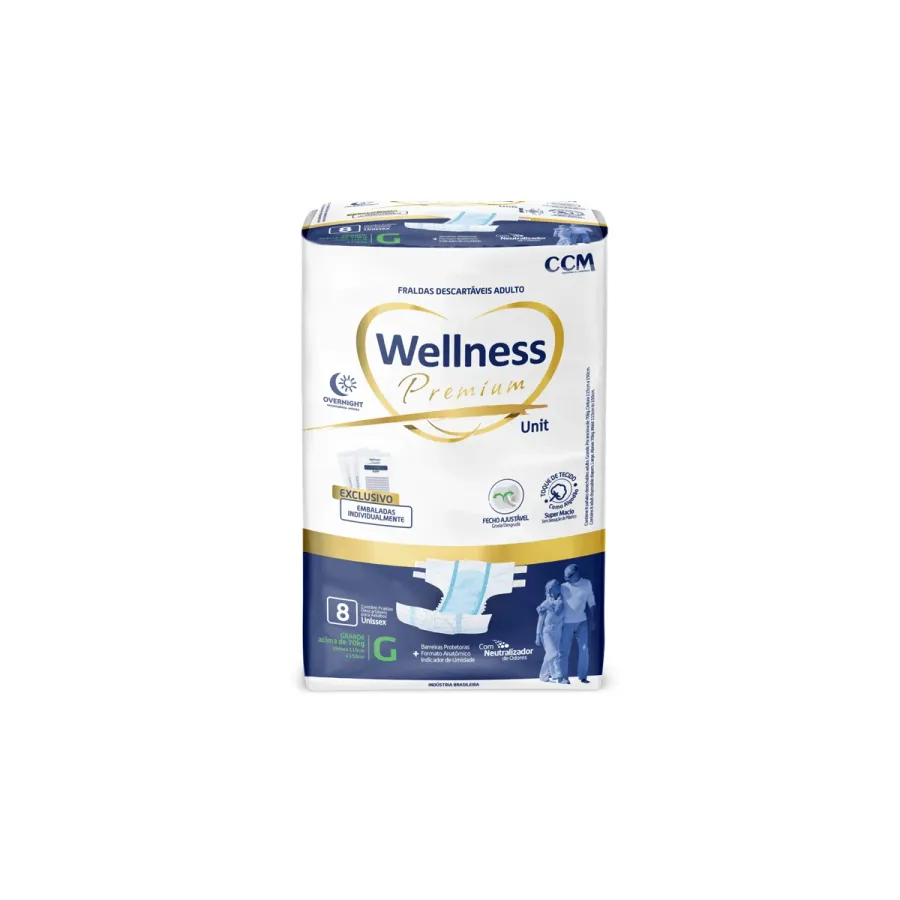 Fralda Geriátrica Wellness Premium G 8 Unidades